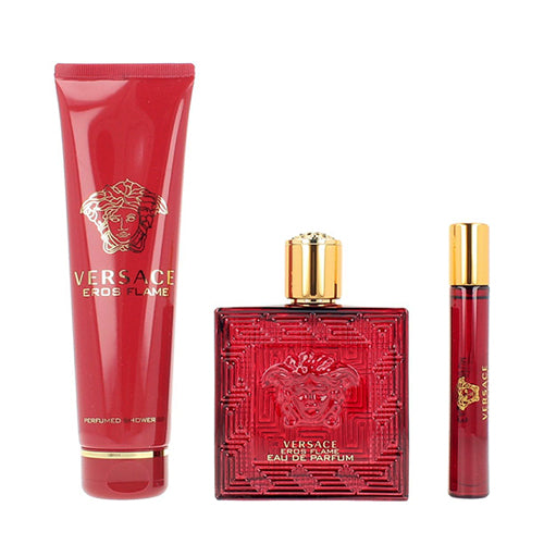 Versace Eros Flame Gift Set Man Eau de Parfum Natural Spray 3.4 Oz