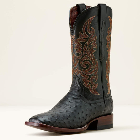 BLACK FULL QUILL OSTRICH|MIDNIGHT BLACK