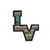 Los Vaqueros LV Patch Aztec Turquoise Pink with Black Edge