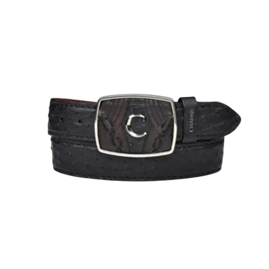 Cuadra Black Honey Western Ostrich Laser Belt