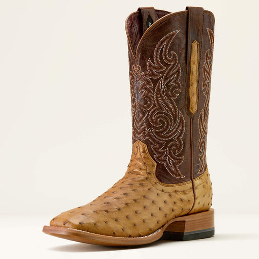 TAN FULL QUILL OSTRICH|HICKORY SMOKE