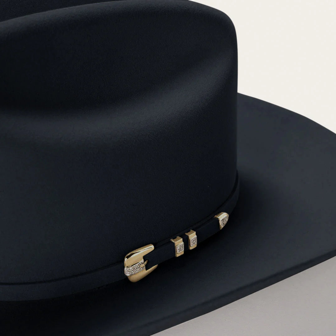 Stetson Diamante 1000x Premier Cowboy Fur Felt Hat Western Regular Crown Black