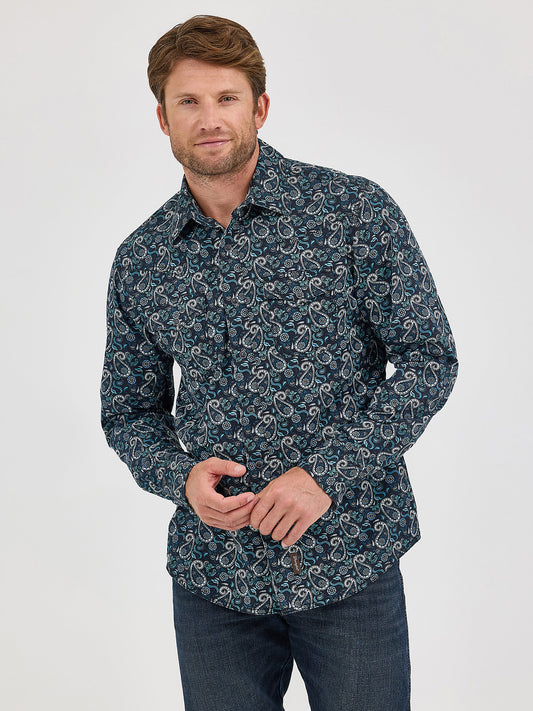Teal Big Paisley