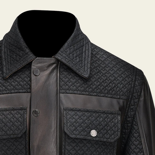 Cuadra Men's Vintage Cappuccino Lamb Leather Casual Jacket JC230