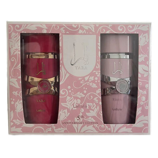 Lattafa Yara 5th Anniversary Edition Gift Set for Women Eau De Parfum 3.3 oz