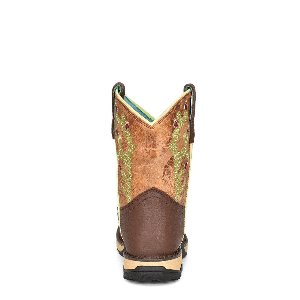 Corral Boots Ladies Farm And Ranch Dual Density Sole Square Toe Hydro Resist Boot Chocolate/Tan Top Cactus