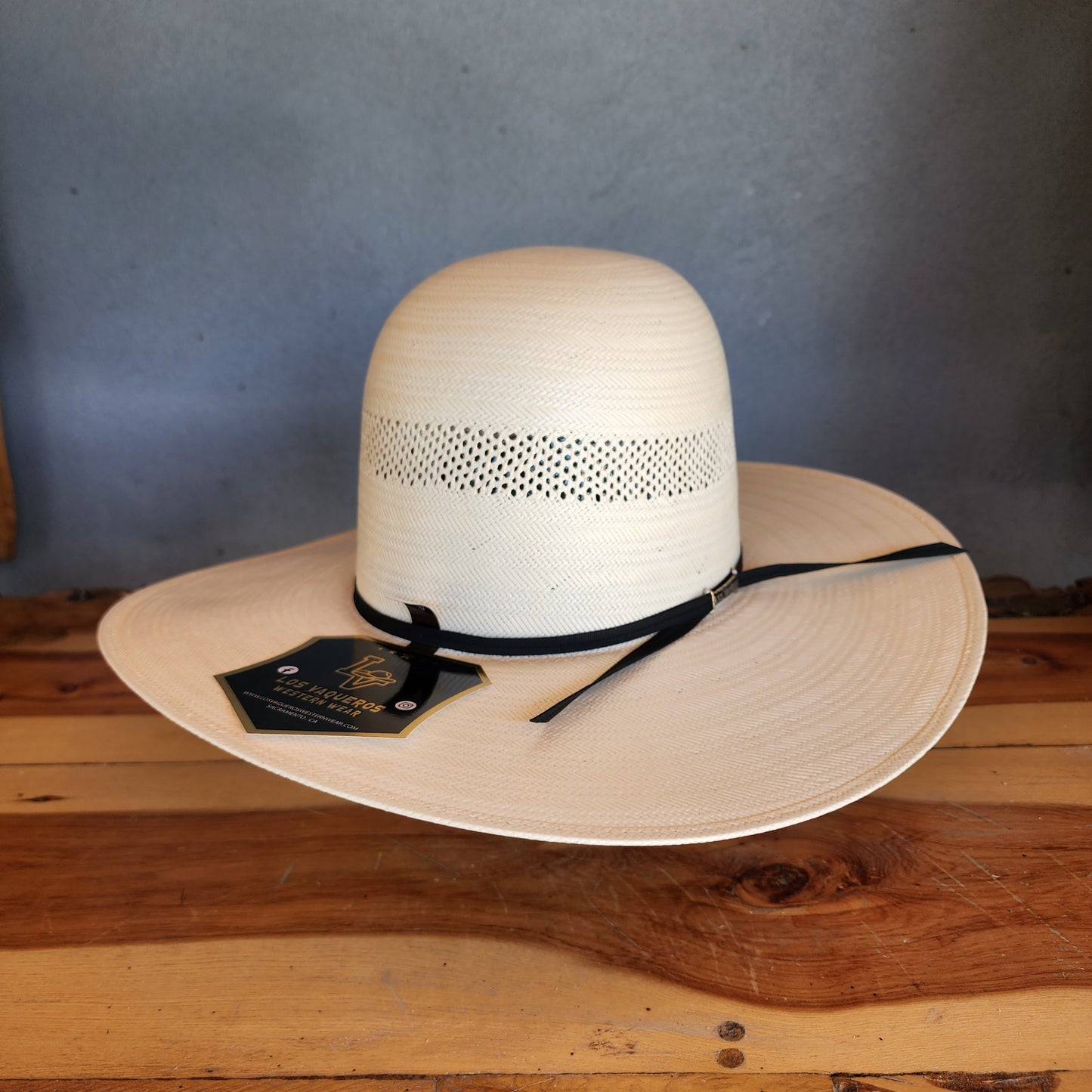 Los Vaqueros Straw Hat Open Regular Crown Cutbank White