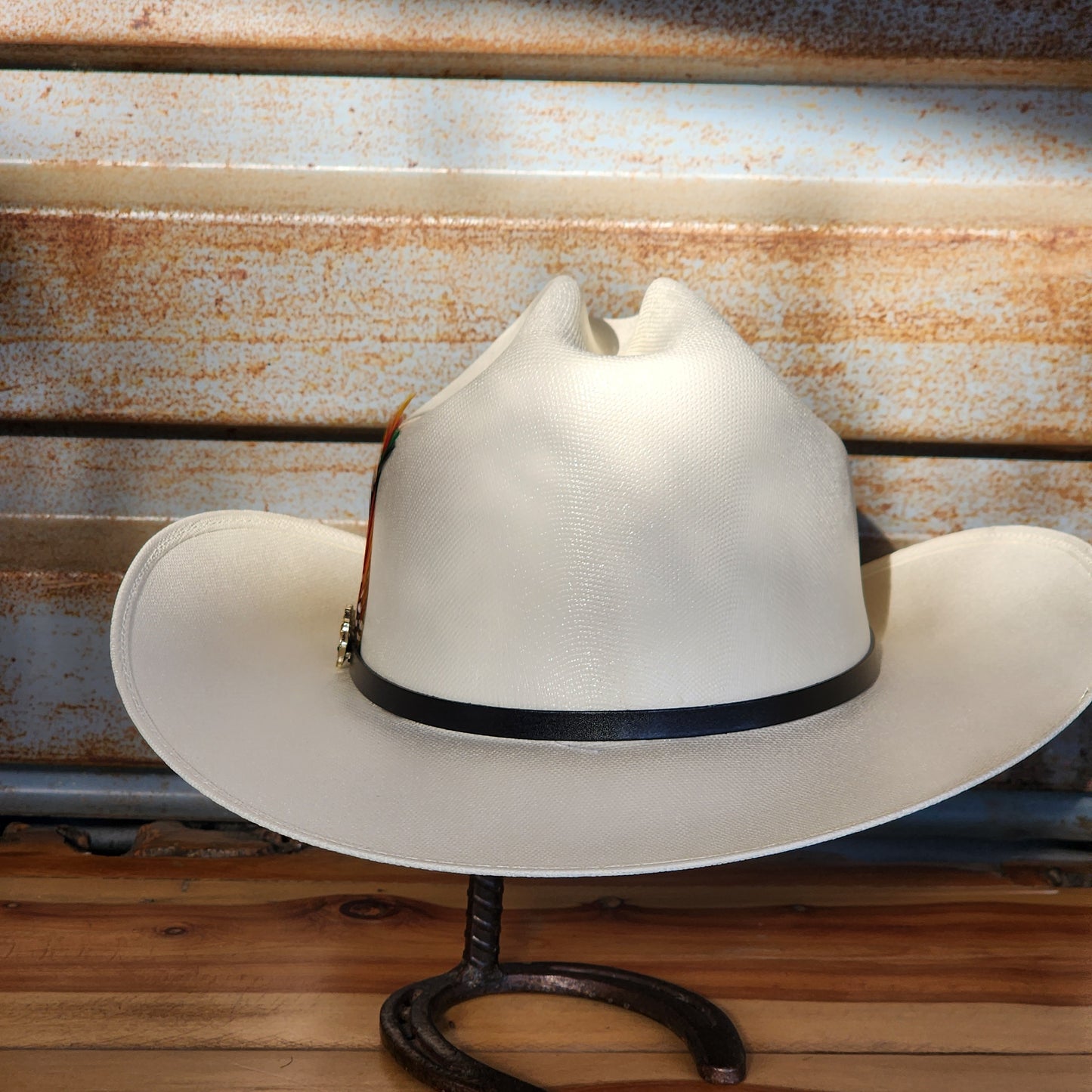 Laredo Straw Hat Telar "San Judas Tadeo"Regular Crown 1000x Estilo Sinaloa WHITE/WHITE