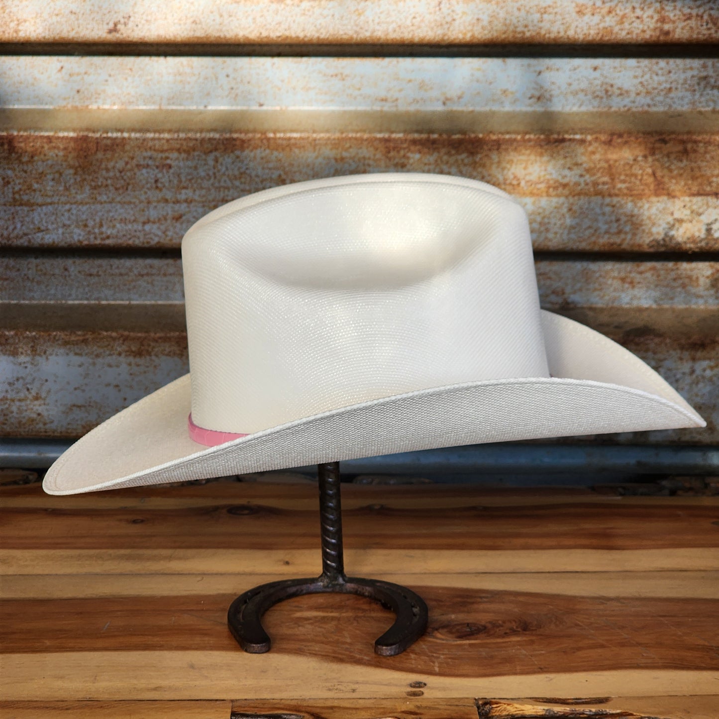 Laredo Straw Hat Telar "LA DAMA" Regular Crown 1000x Estilo Sinaloa WHITE/PINK