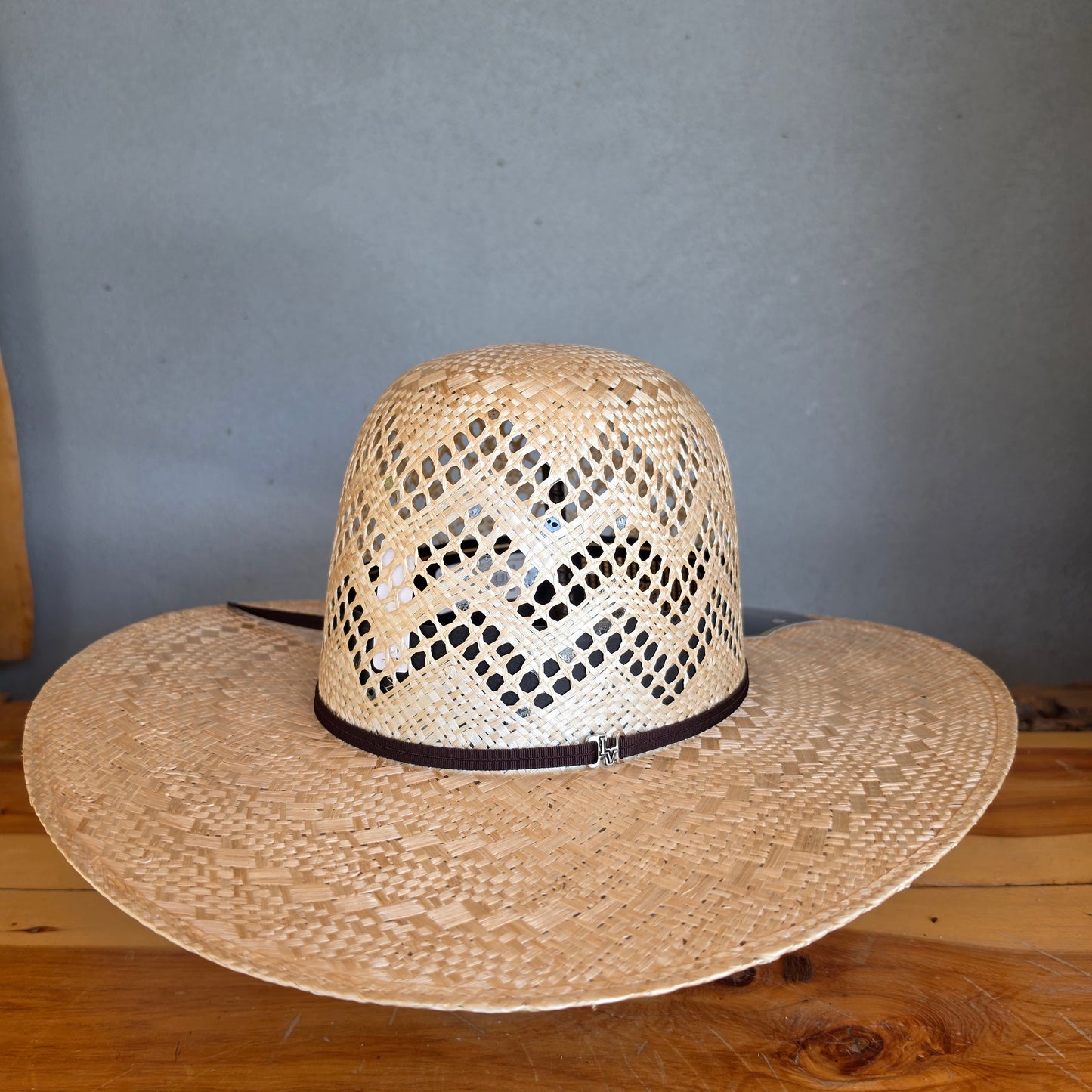 Los Vaqueros Straw Hat Open Regular Crown Sisal Waves Tan