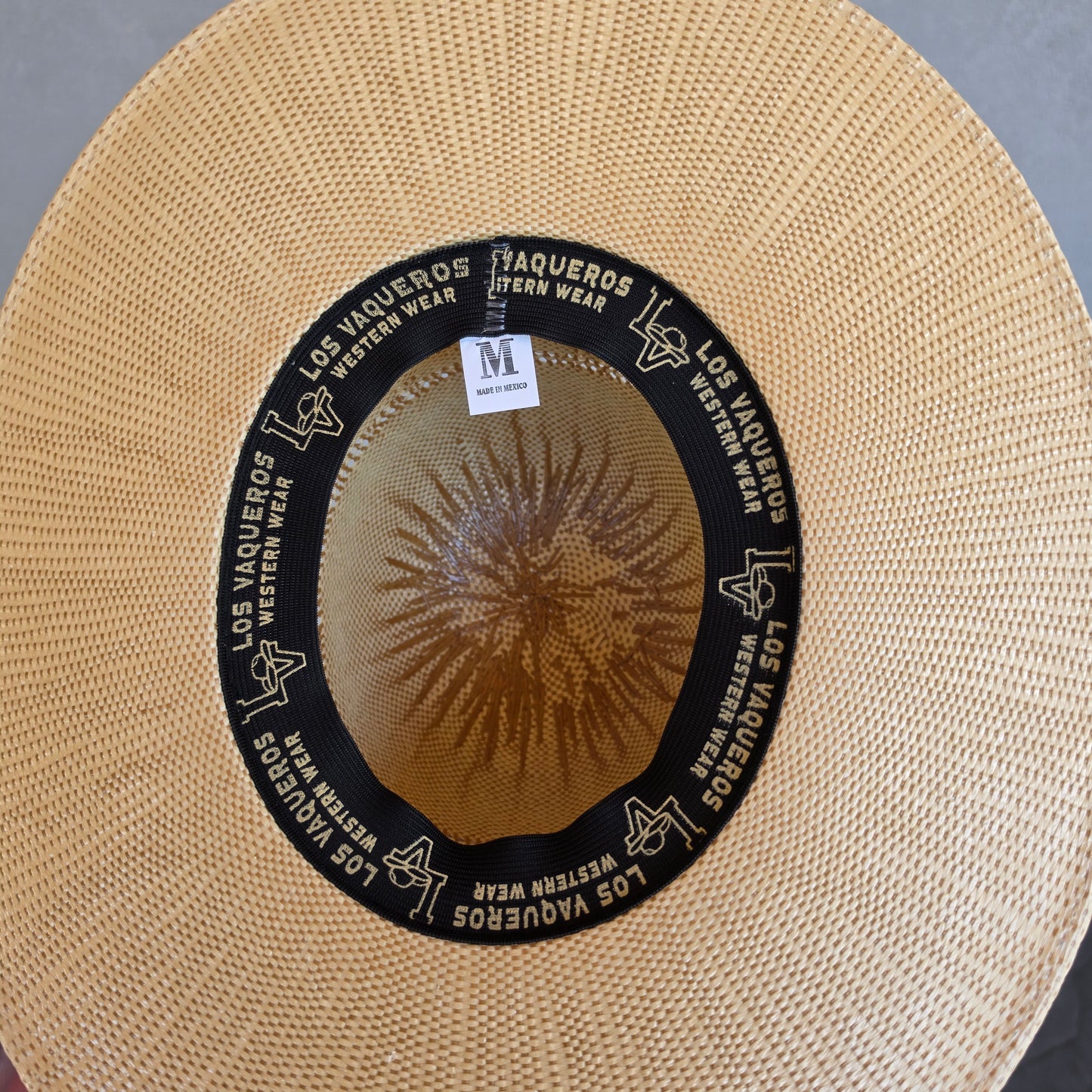 Los Vaqueros Kids Straw Hat Open Regular Crown Bangora Dirty Road Tan Copper