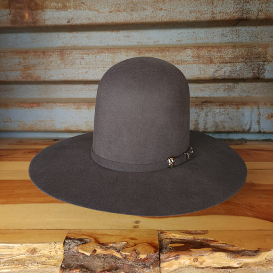 Los Vaqueros Wool Felt Hat Open Tall Crown Charcoal
