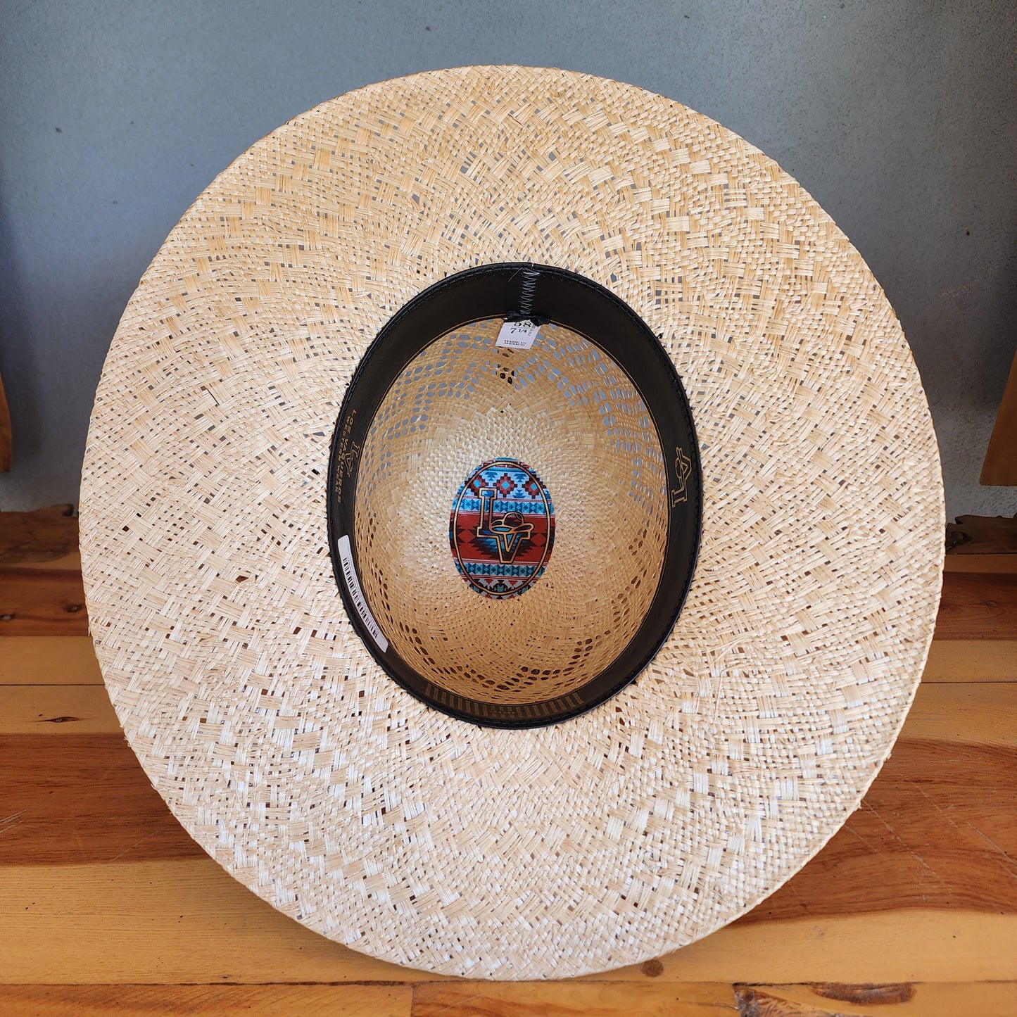 Los Vaqueros Straw Hat Open Tall Crown Sisal Waves Tan