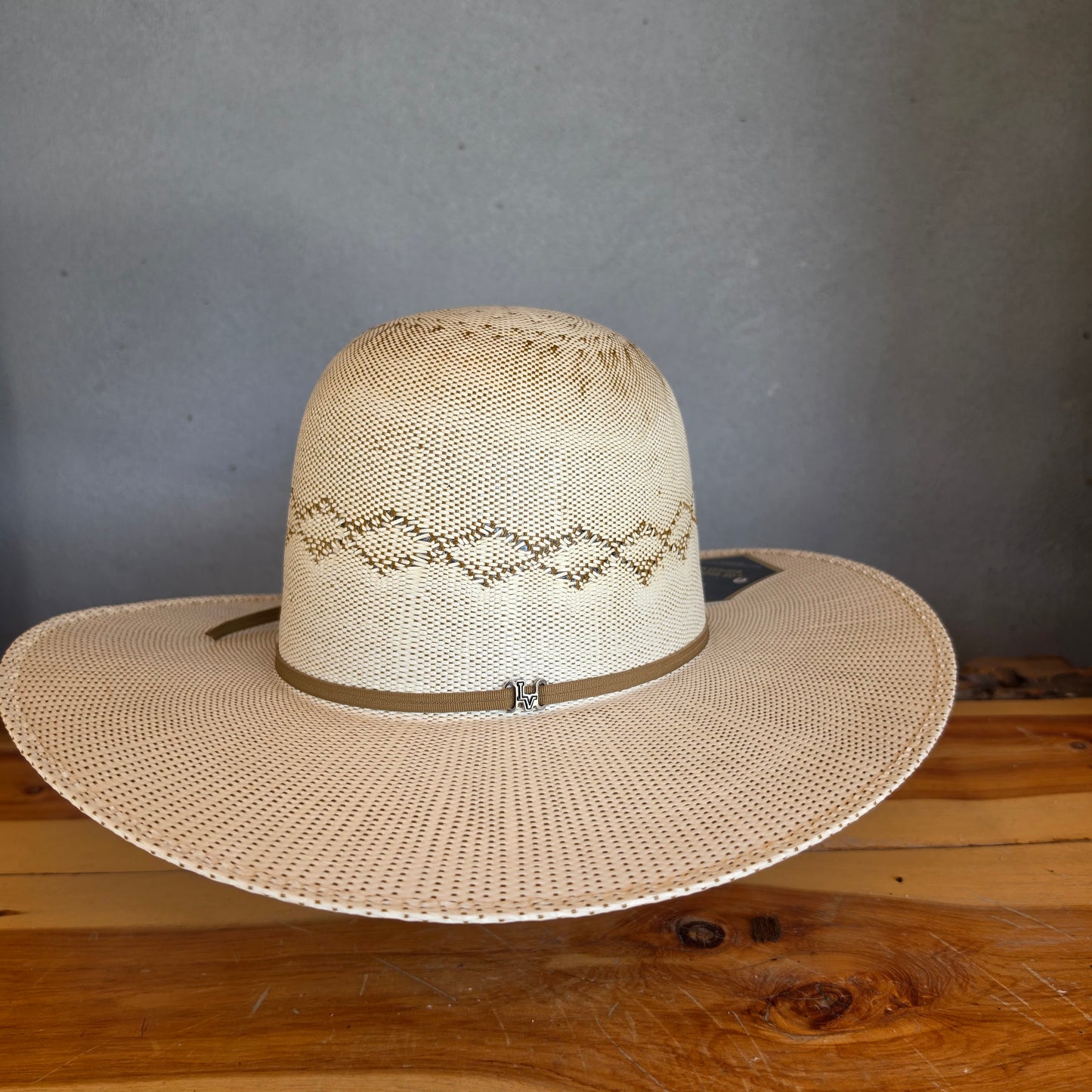 Los Vaqueros Straw Hat Open Regular Crown Bangora Diamond Tan Brown