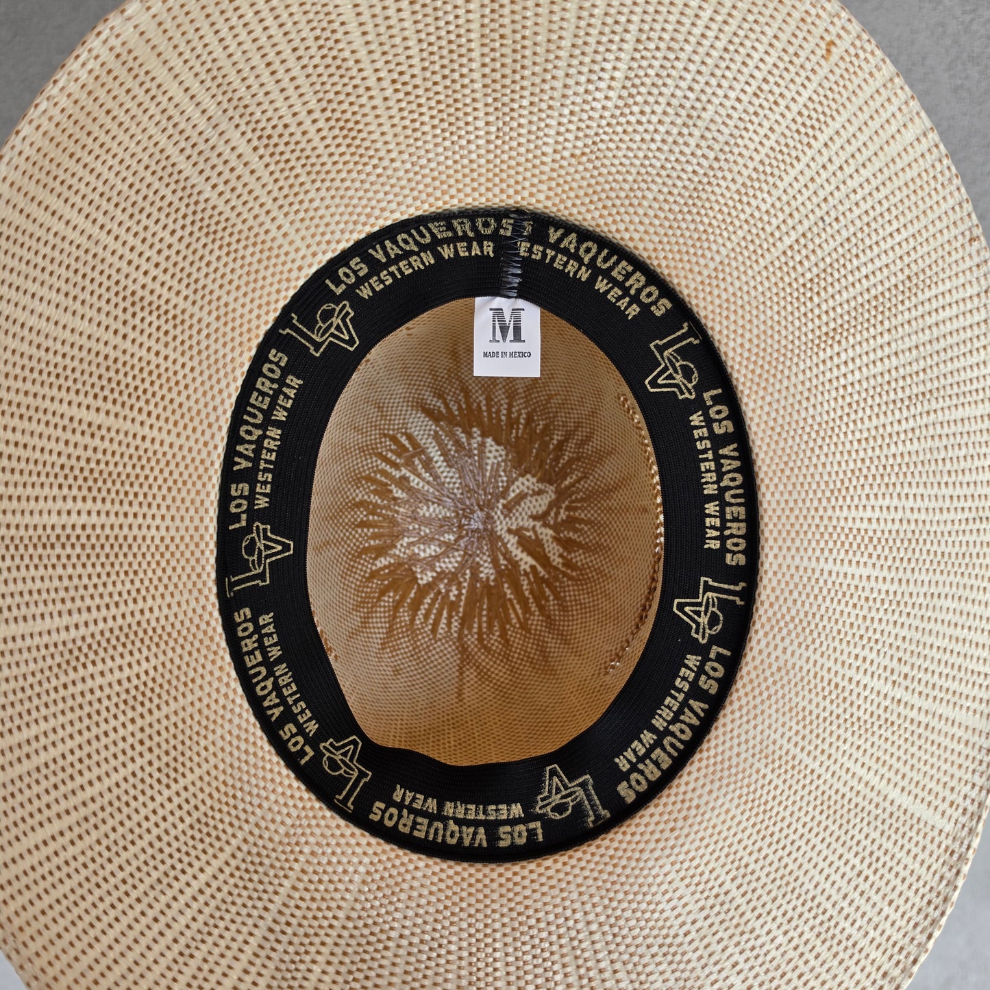 Los Vaqueros Kids Straw Hat Open Regular Crown Bangora Navajo Tan Copper