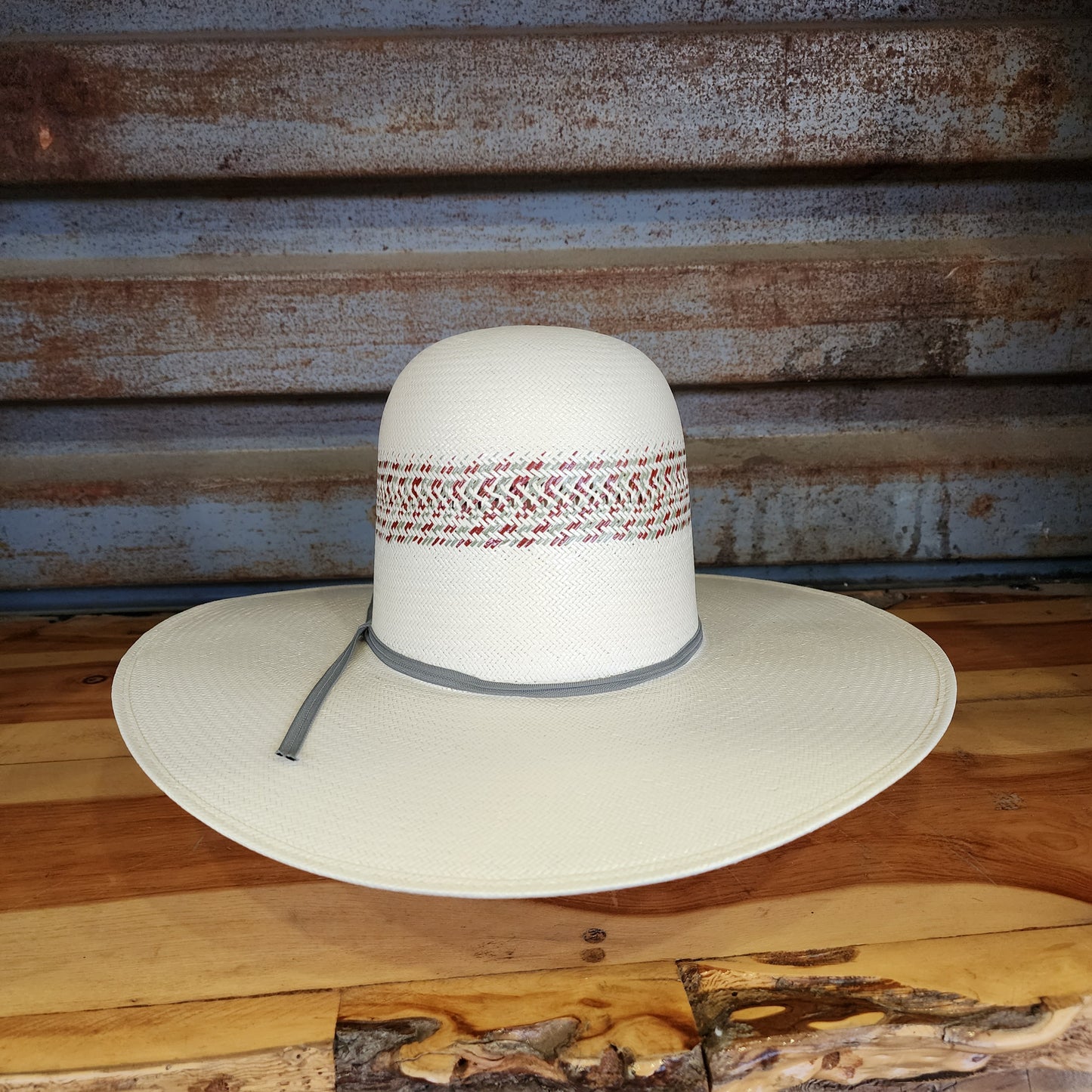 Los Vaqueros Straw Hat Regular Crown Red River White