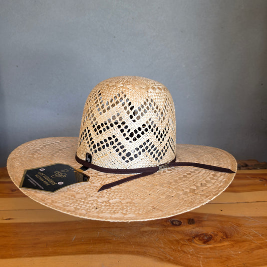 Los Vaqueros Straw Hat Open Regular Crown Sisal Waves Tan