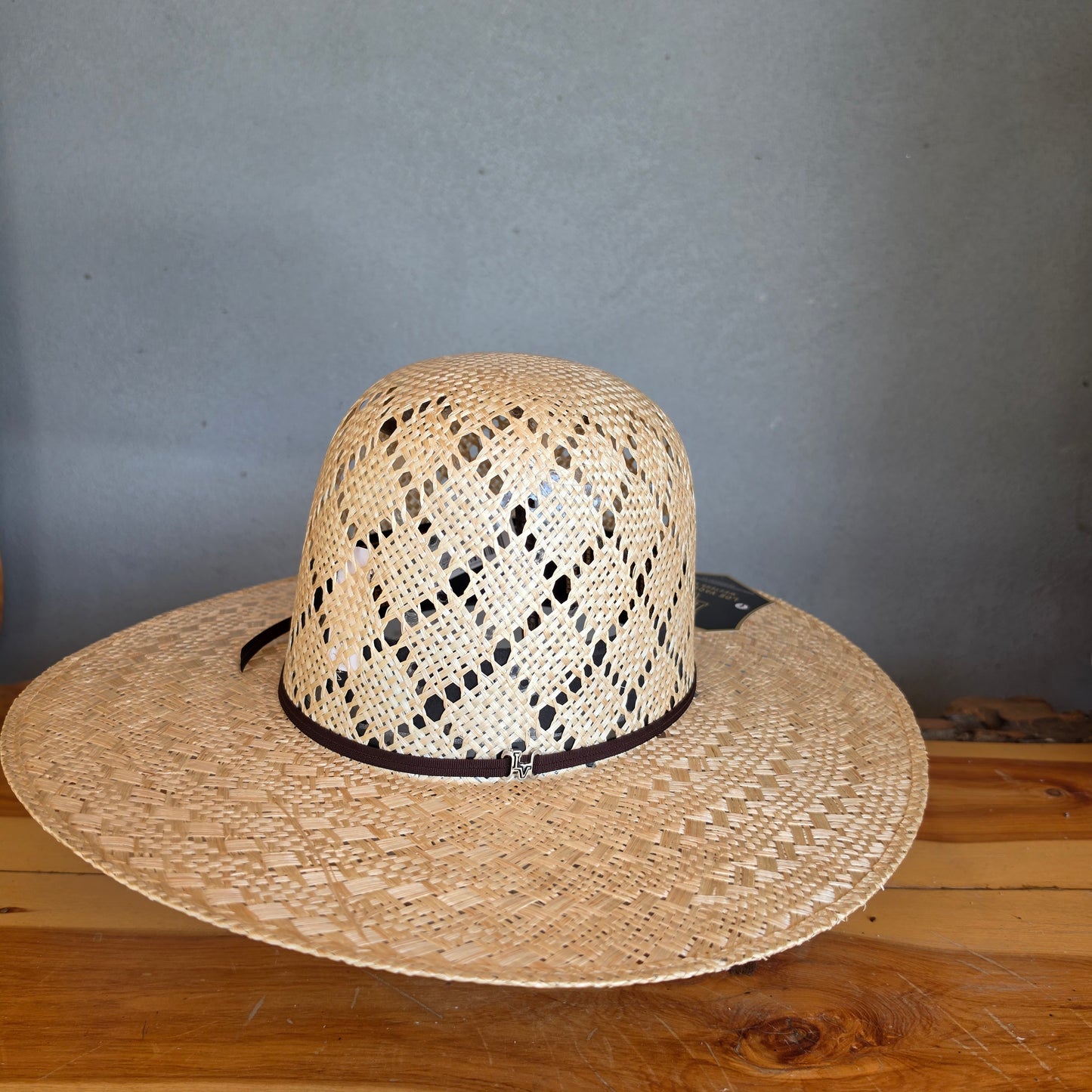 Los Vaqueros Straw Hat Open Regular Crown Sisal Patchwork Tan