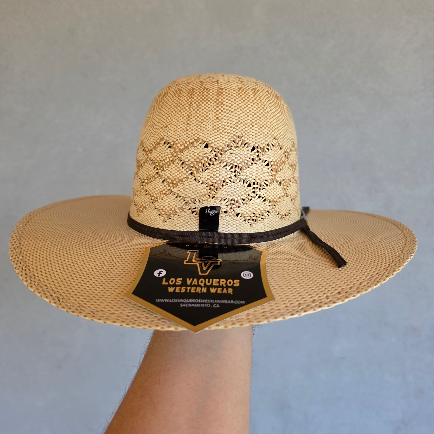 Los Vaqueros Kids Straw Hat Open Regular Crown Bangora Beehive Tan Copper