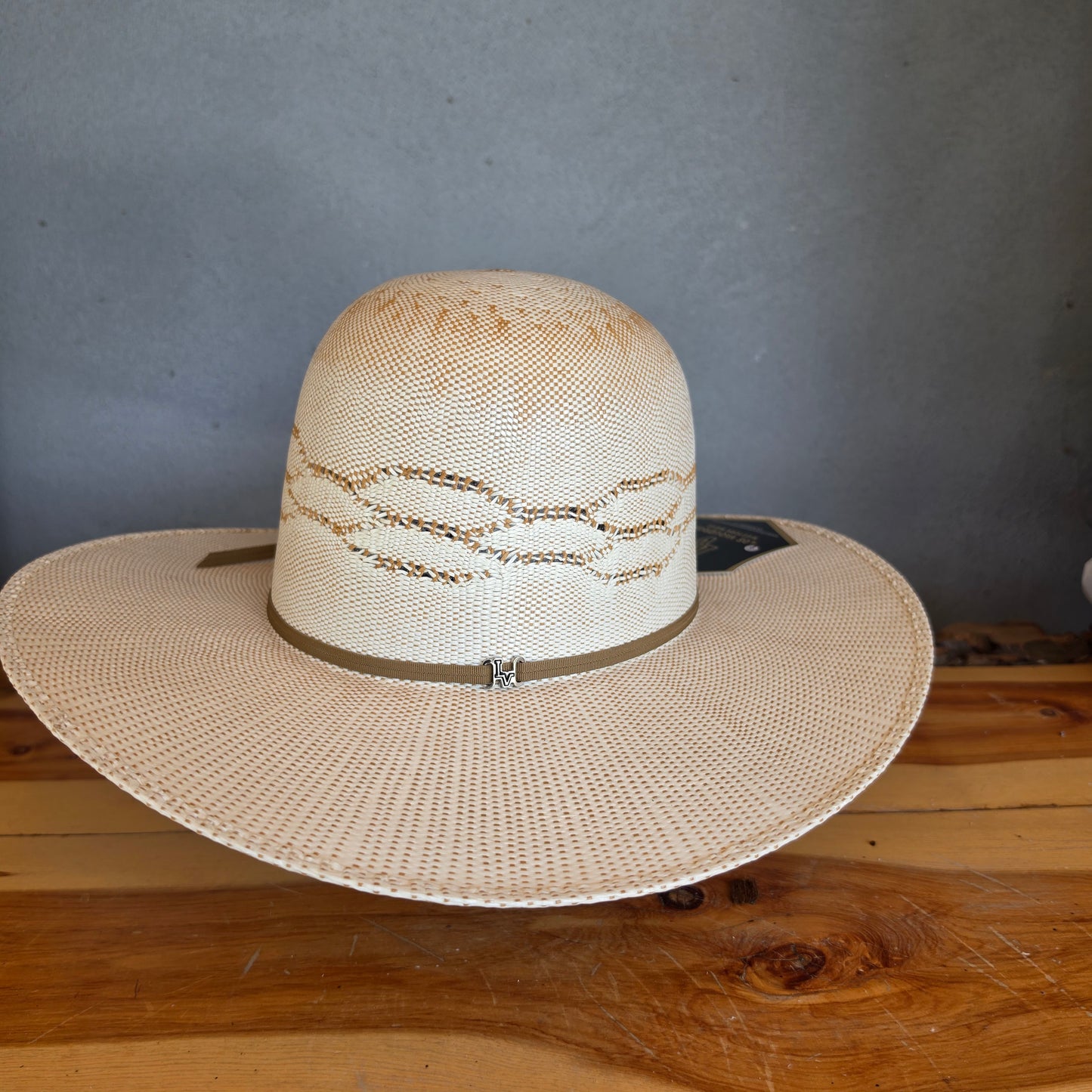 Los Vaqueros Straw Hat Open Regular Crown Bangora Honeycomb Tan Copper