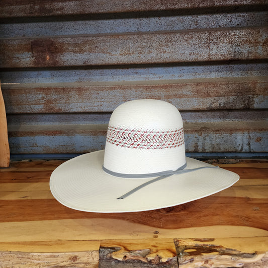 Los Vaqueros Straw Hat Regular Crown Red River White