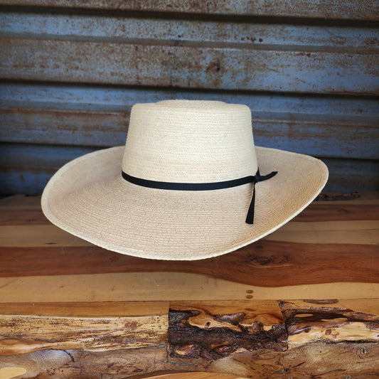 SunBody Hats Guatemala Reata Black Band Palm Leaf Hat Tan
