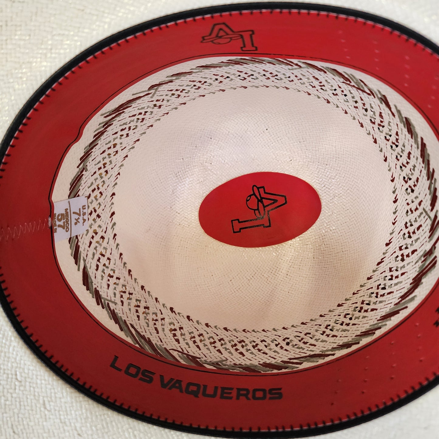 Los Vaqueros Straw Hat Regular Crown Red River White