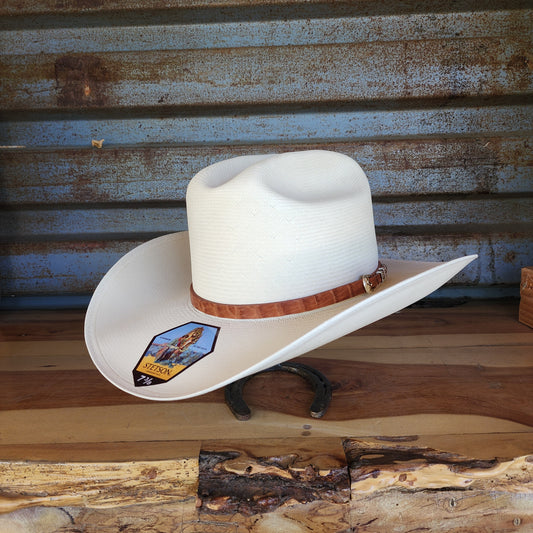 Stetson El Jefe 5000x Cognac Straw Cowboy Hat Natural