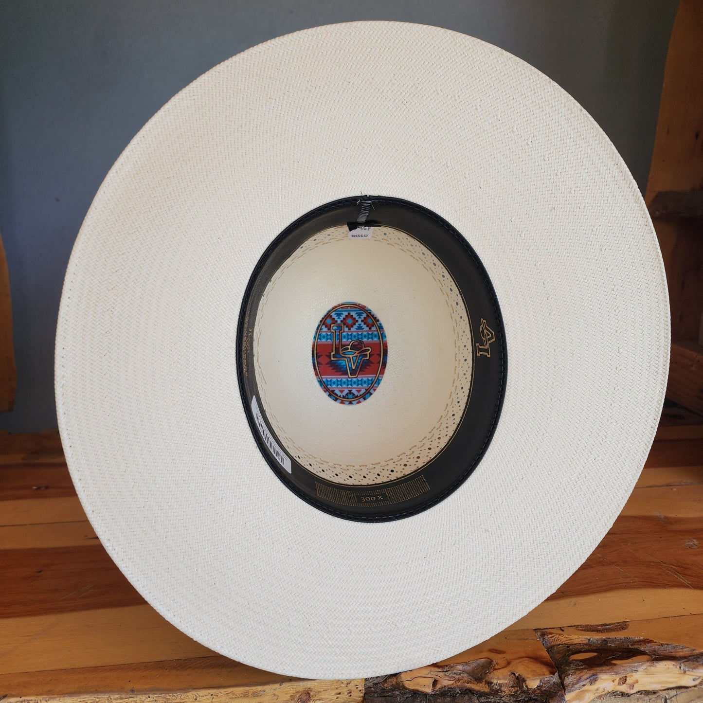 Los Vaqueros Straw Hat Open Regular Crown Short Horn White