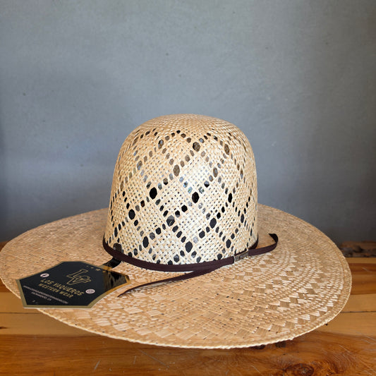 Los Vaqueros Straw Hat Open Regular Crown Sisal Patchwork Tan
