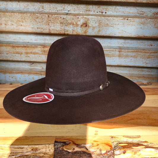Tacchino 50X Beaver Fur Felt Hat 6" Regular Crown 4.5" Brim Chocolate