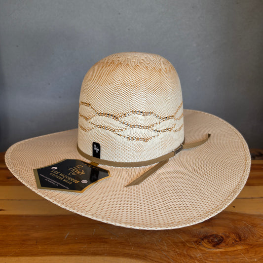 Los Vaqueros Straw Hat Open Regular Crown Bangora Honeycomb Tan Copper