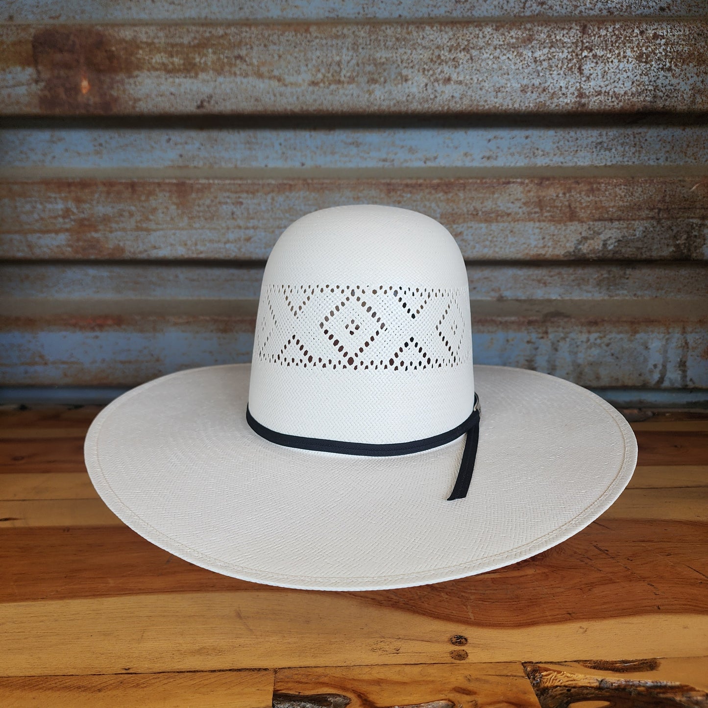 Los Vaqueros Straw Hat Regular Crown Cattleman White