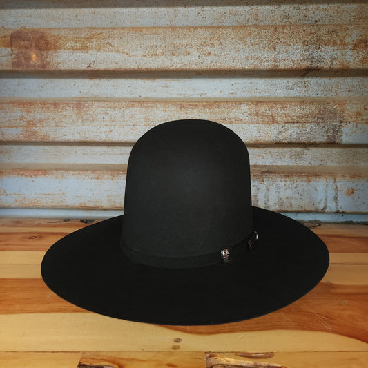 Los Vaqueros Wool Felt Hat Open Tall Crown Black