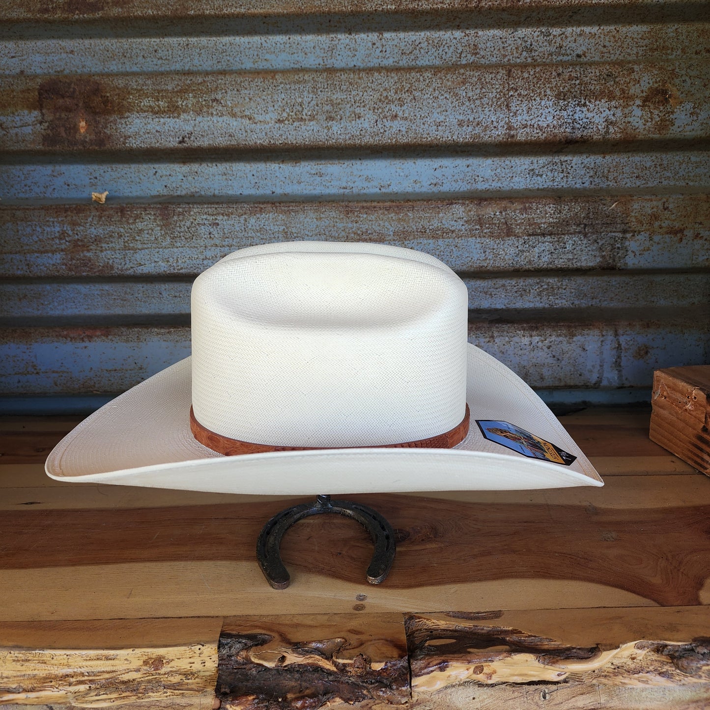 Stetson El Jefe 5000x Cognac Straw Cowboy Hat Natural