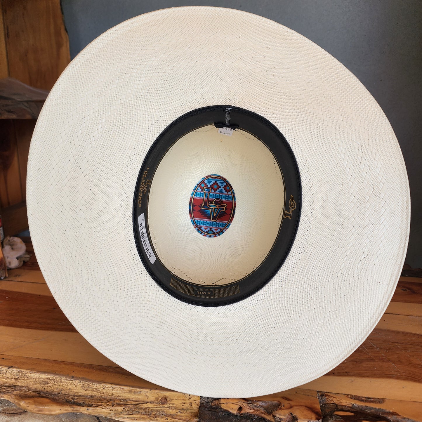 Los Vaqueros Straw Hat Open Regular Crown Diamond Ice White