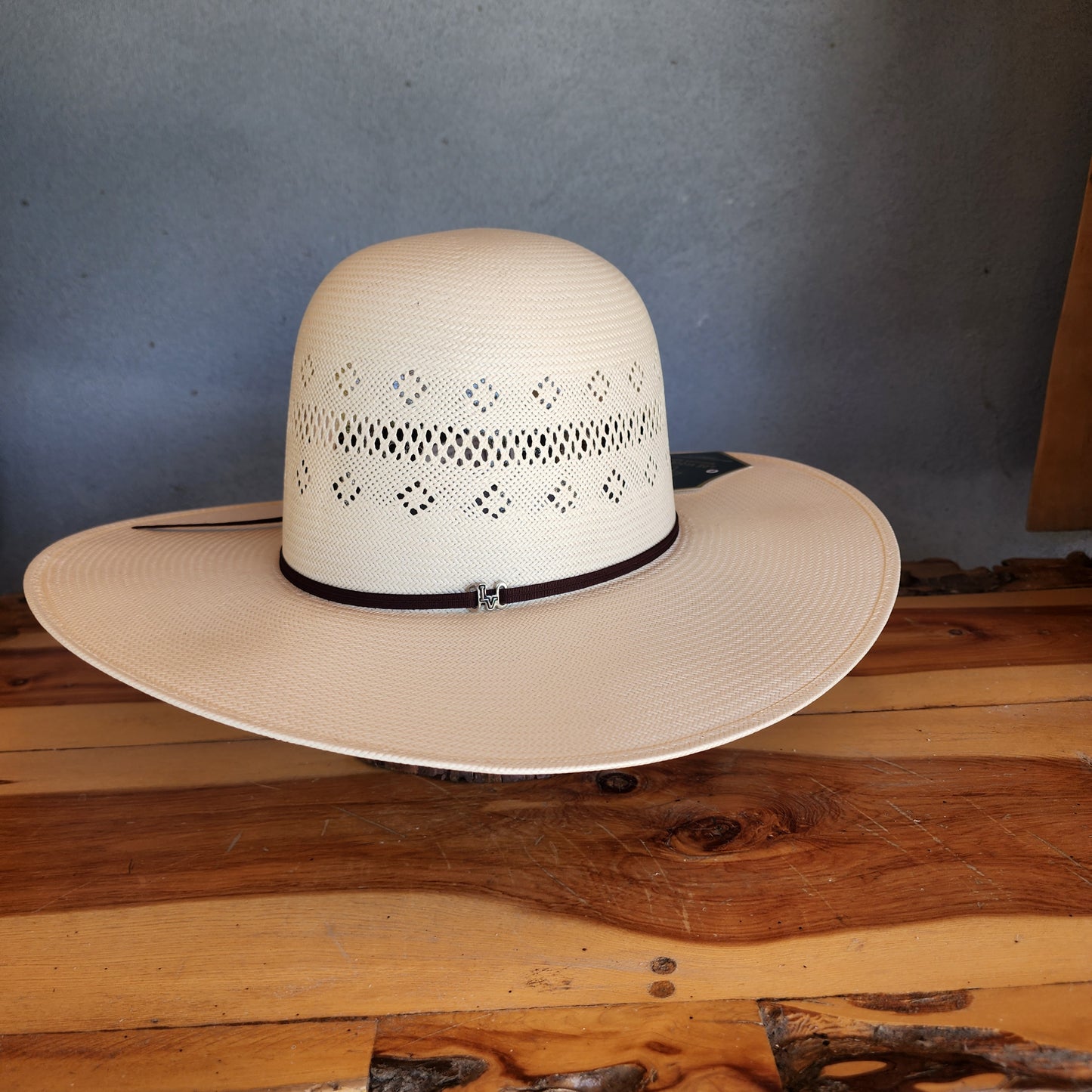 Los Vaqueros Straw Hat Open Regular Crown Baker White