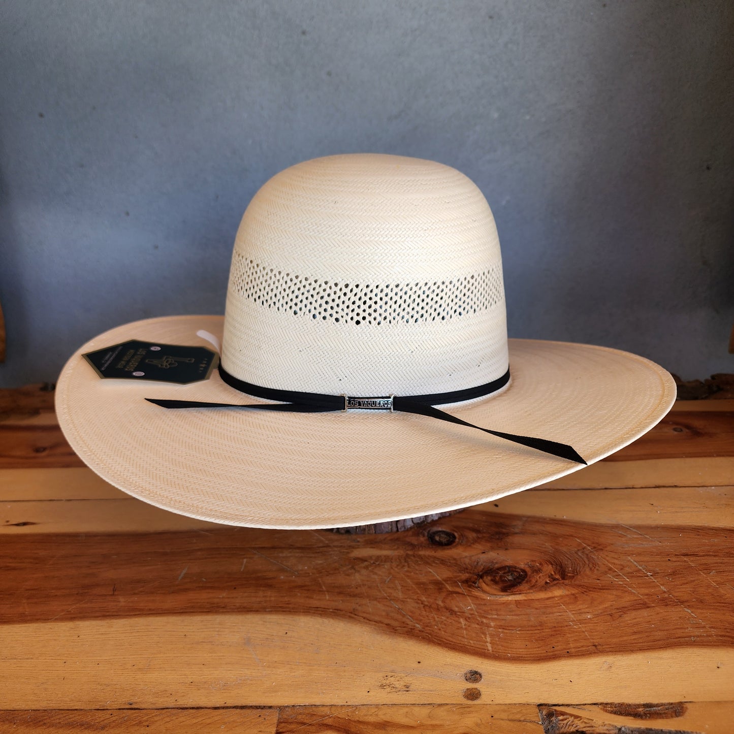 Los Vaqueros Straw Hat Open Regular Crown Cutbank White