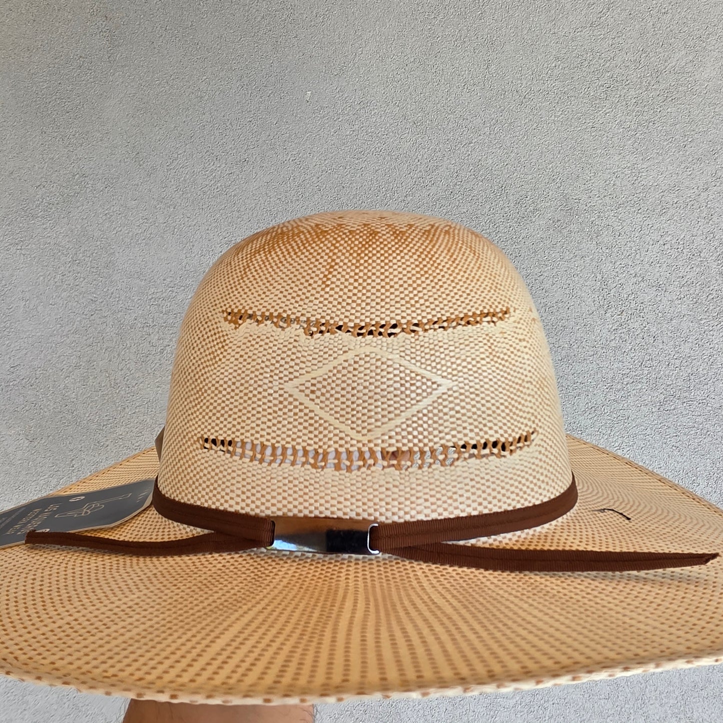 Los Vaqueros Kids Straw Hat Open Regular Crown Bangora Navajo Tan Copper