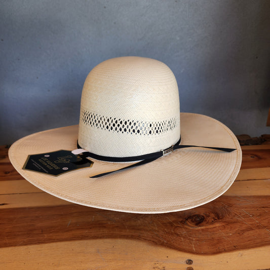 Los Vaqueros Straw Hat Open Regular Crown Rolling Dice White