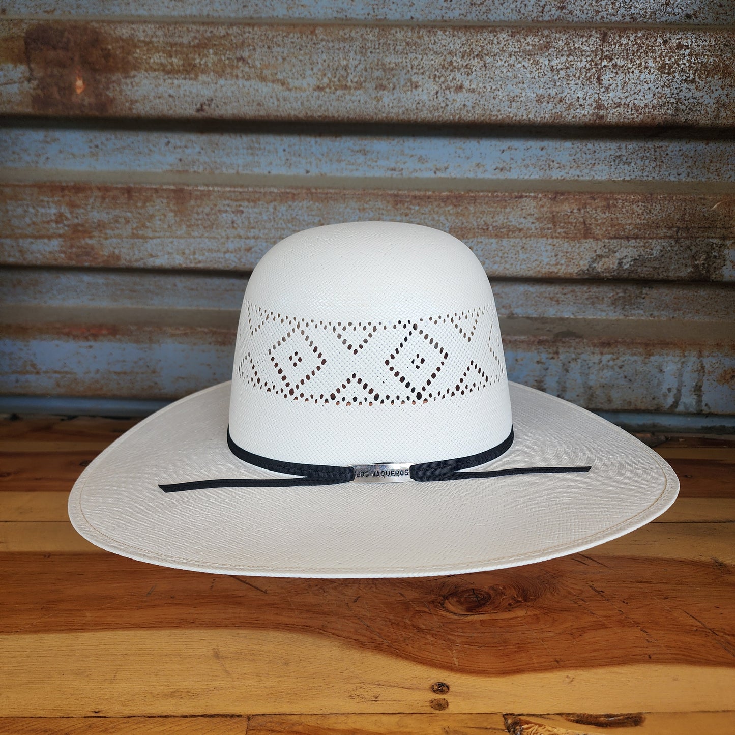 Los Vaqueros Straw Hat Regular Crown Cattleman White