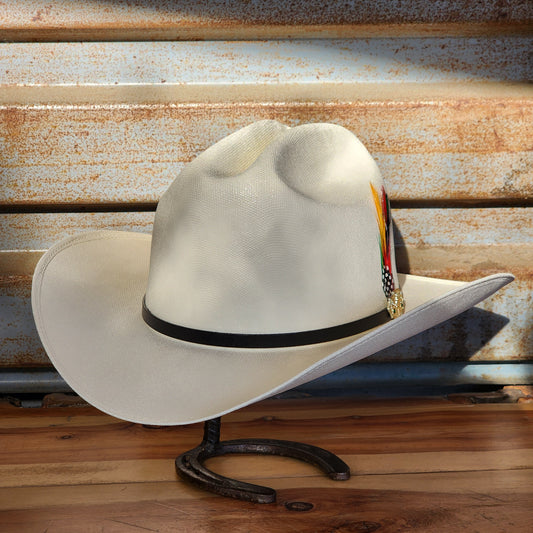 Laredo Straw Hat Telar "San Judas Tadeo"Regular Crown 1000x Estilo Sinaloa WHITE/WHITE