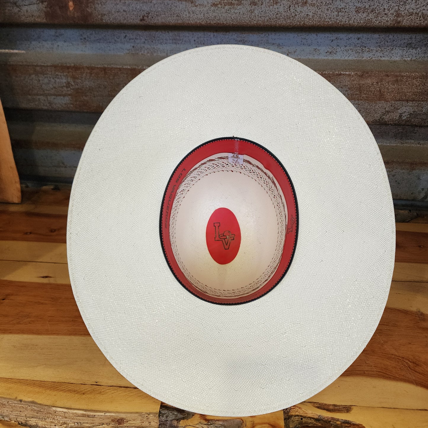 Los Vaqueros Straw Hat Regular Crown Red River White