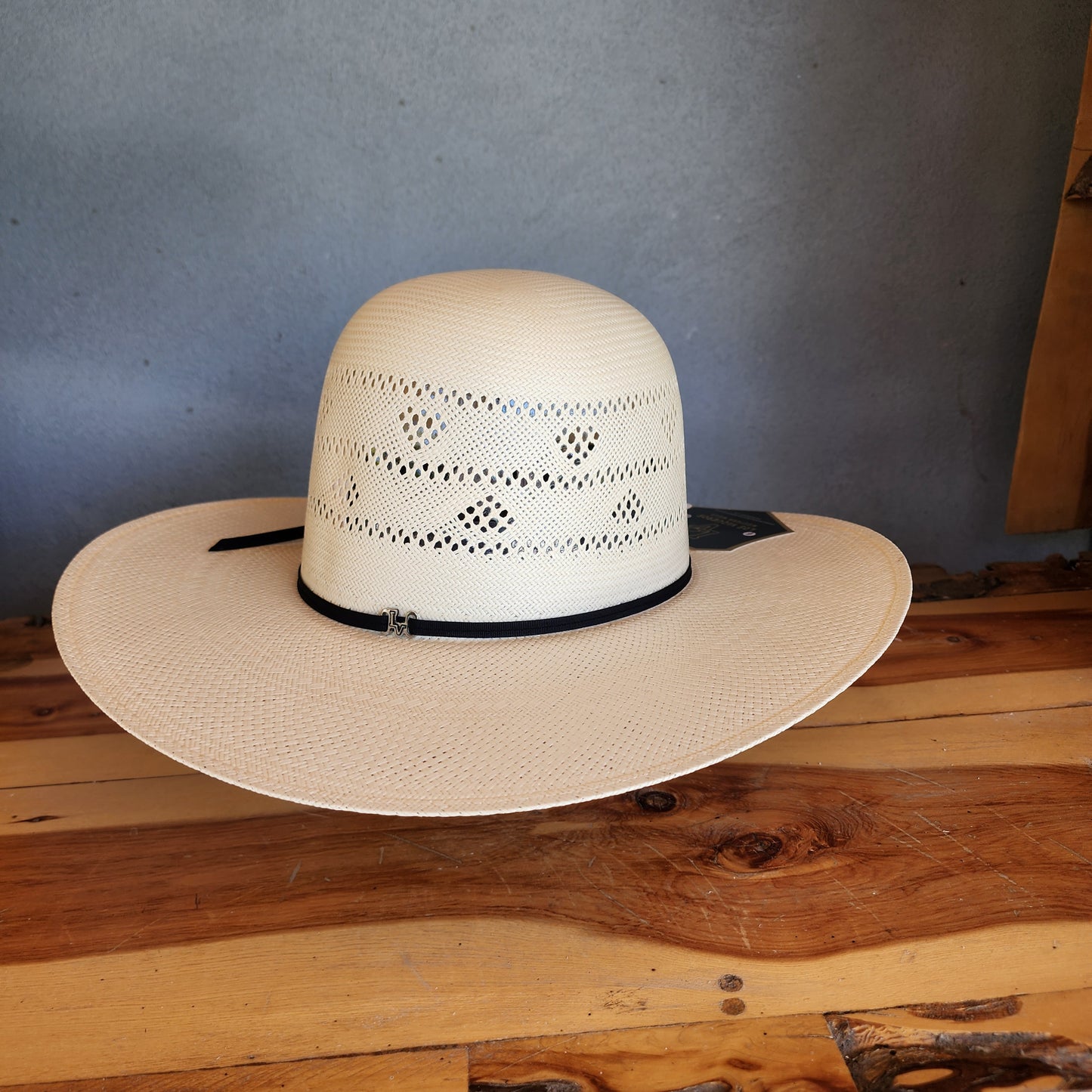 Los Vaqueros Straw Hat Open Regular Crown Strawberry White