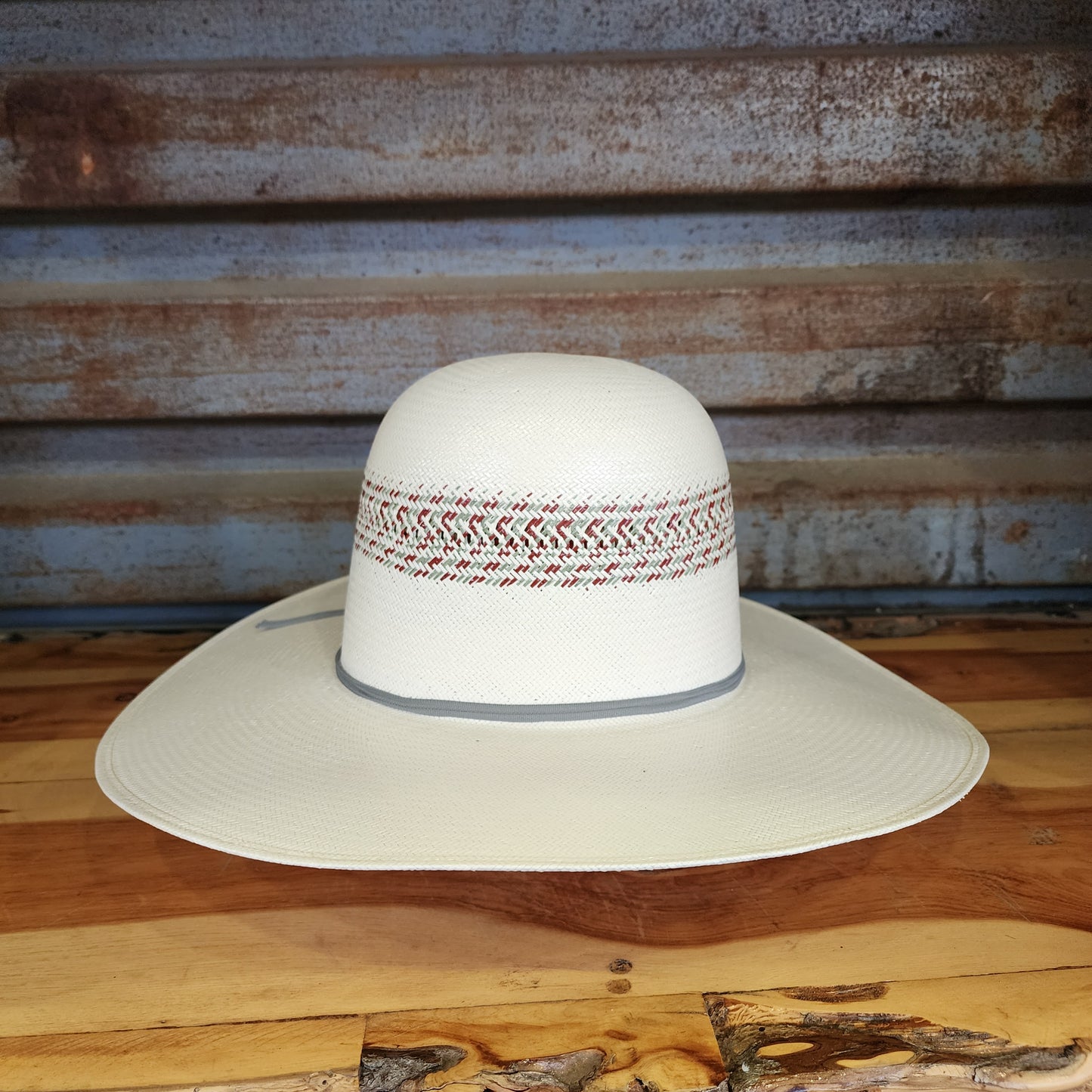 Los Vaqueros Straw Hat Regular Crown Red River White