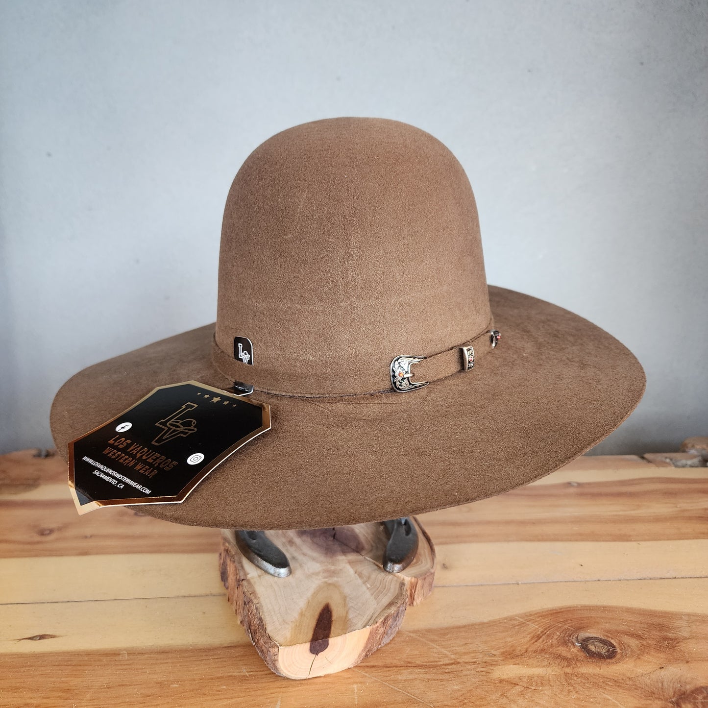 Los Vaqueros Kids Wool Felt Hat Open Regular Crown Tobacco