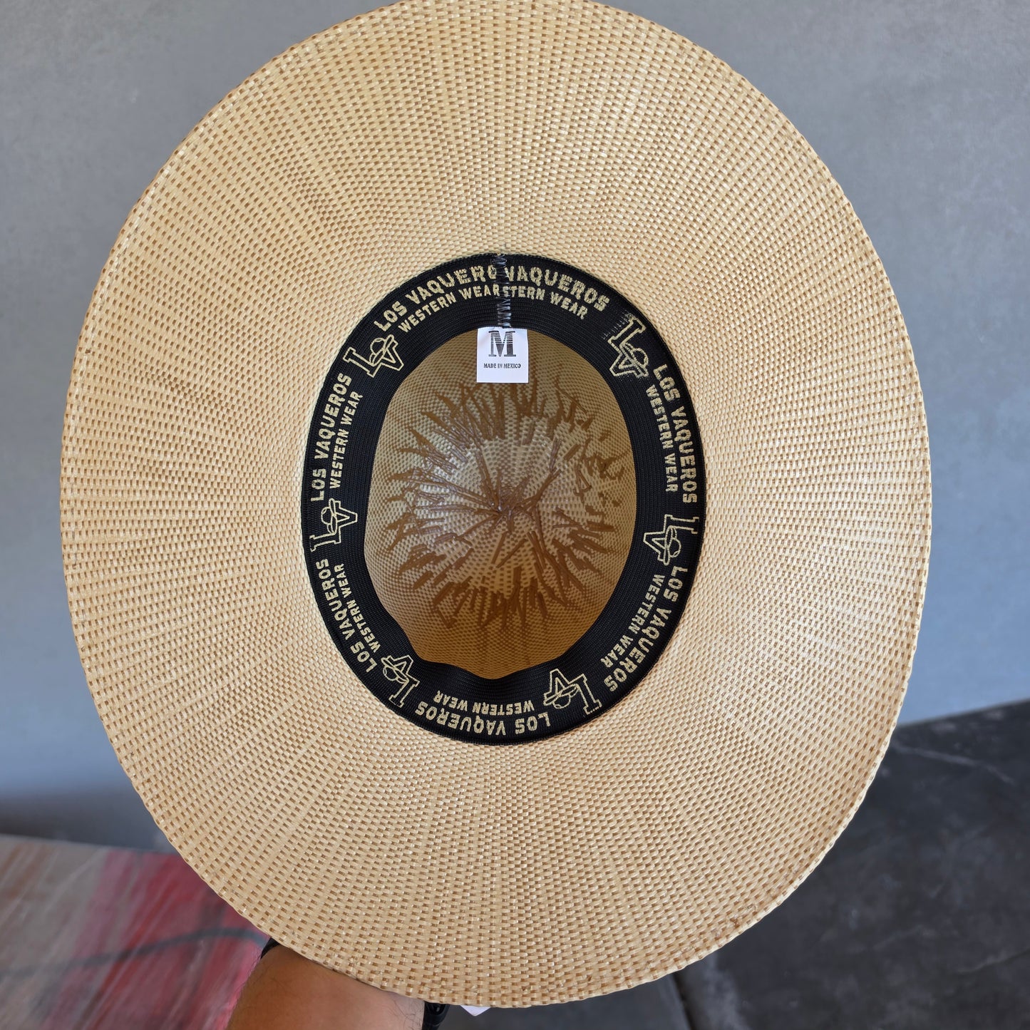 Los Vaqueros Kids Straw Hat Open Regular Crown Bangora Beehive Tan Copper