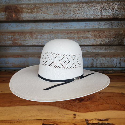 Los Vaqueros Straw Hat Regular Crown Cattleman White