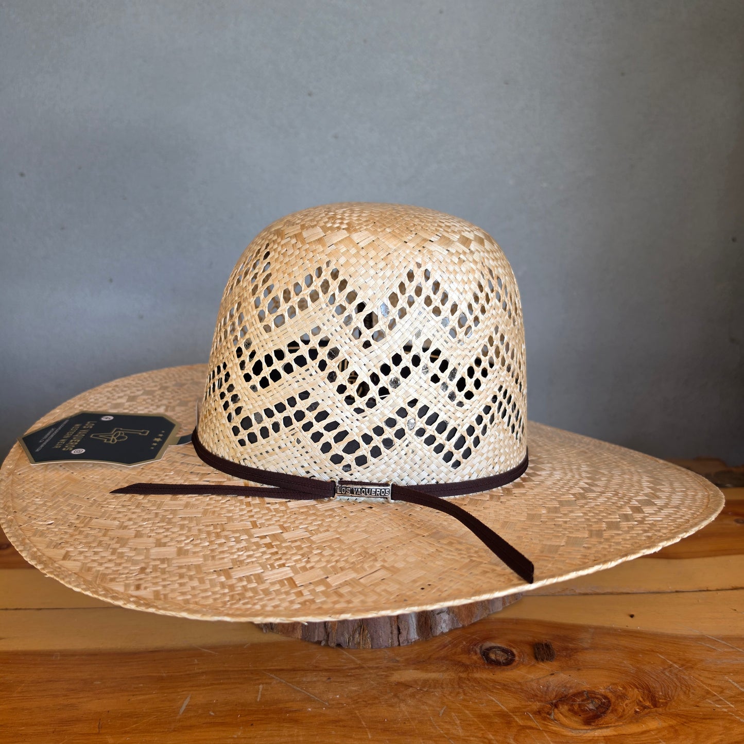 Los Vaqueros Straw Hat Open Regular Crown Sisal Waves Tan