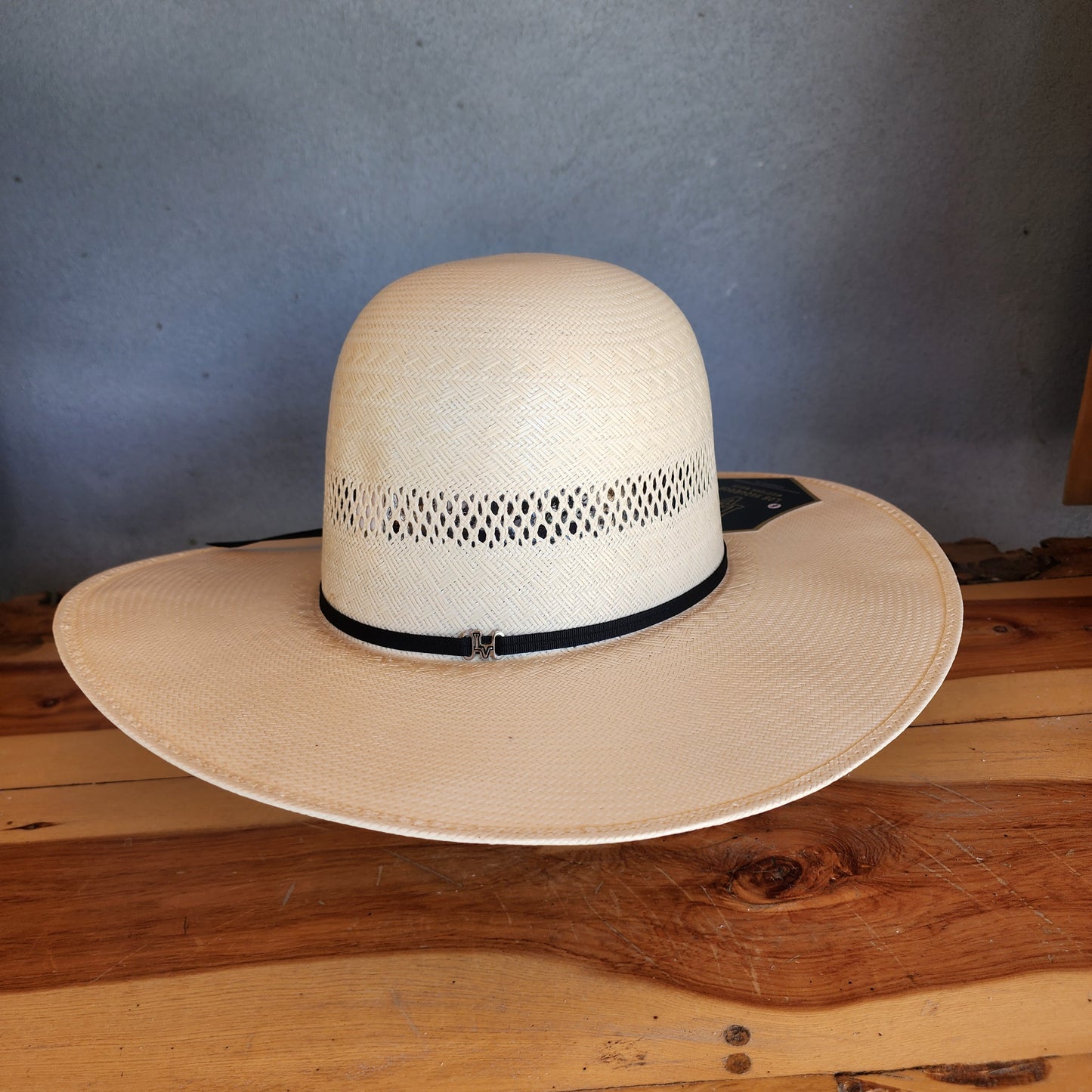 Los Vaqueros Straw Hat Open Regular Crown Rolling Dice White